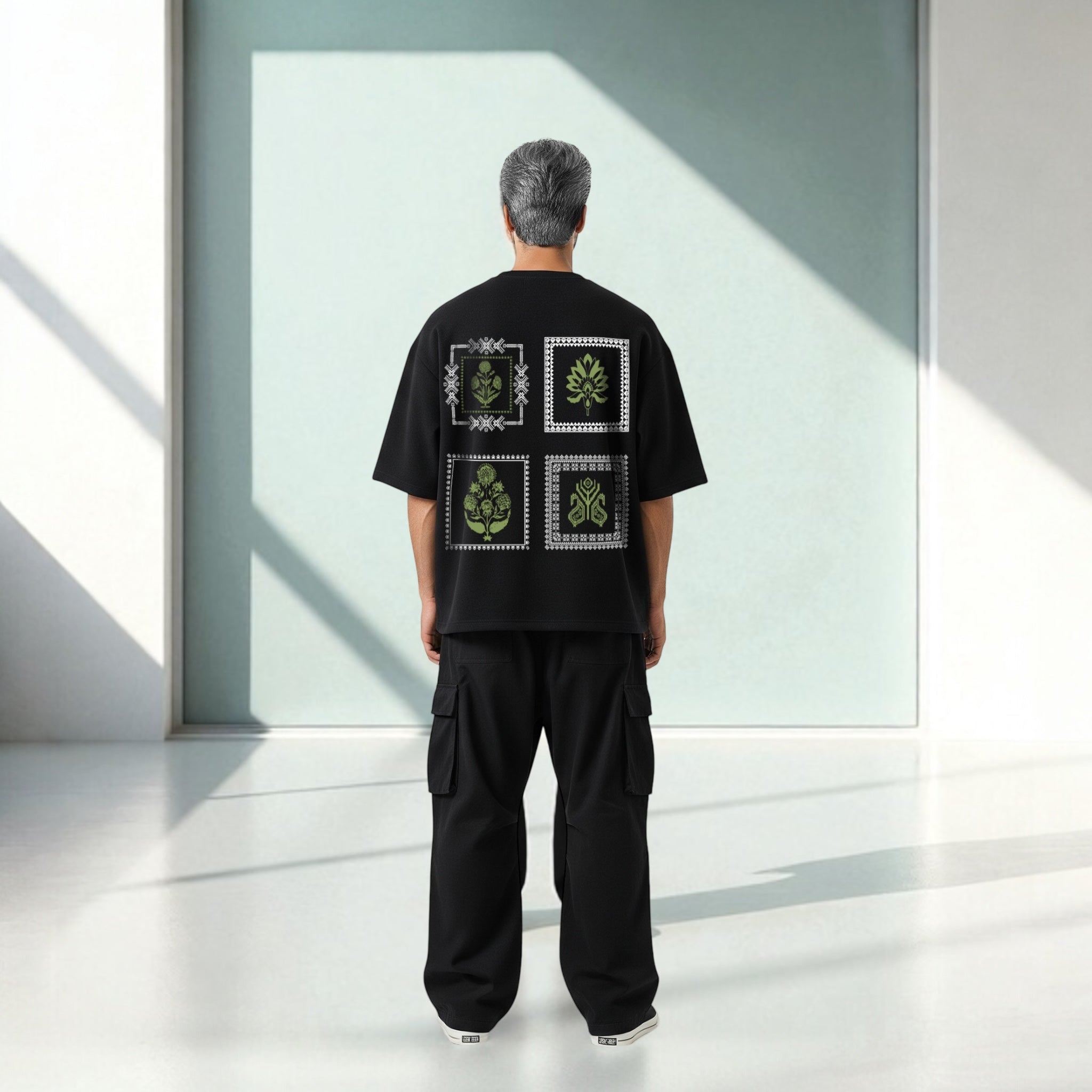 Oversized Sunset Cactus Tee Shirt Men