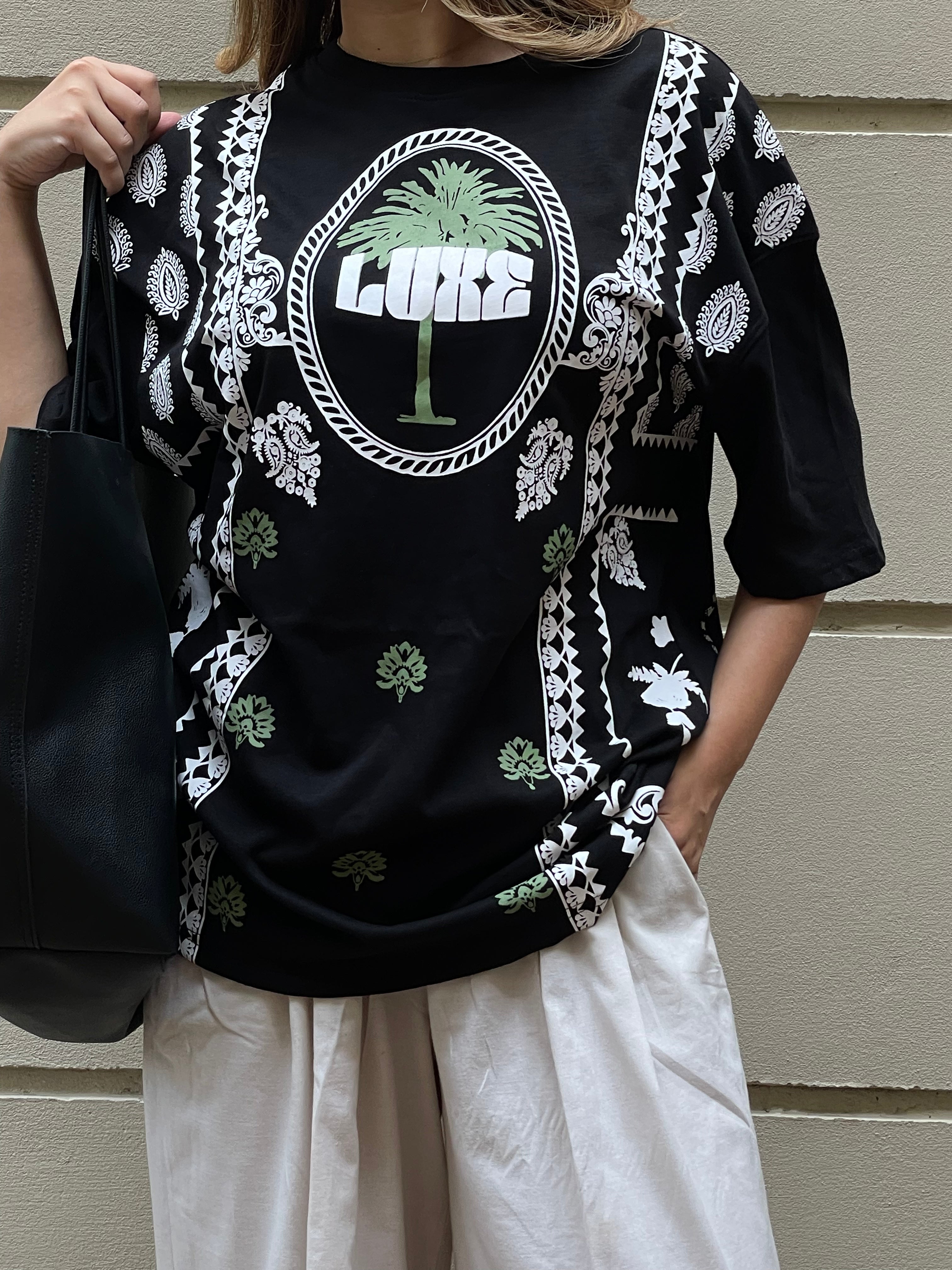 Oversized Sunset Cactus Tee Shirt Women