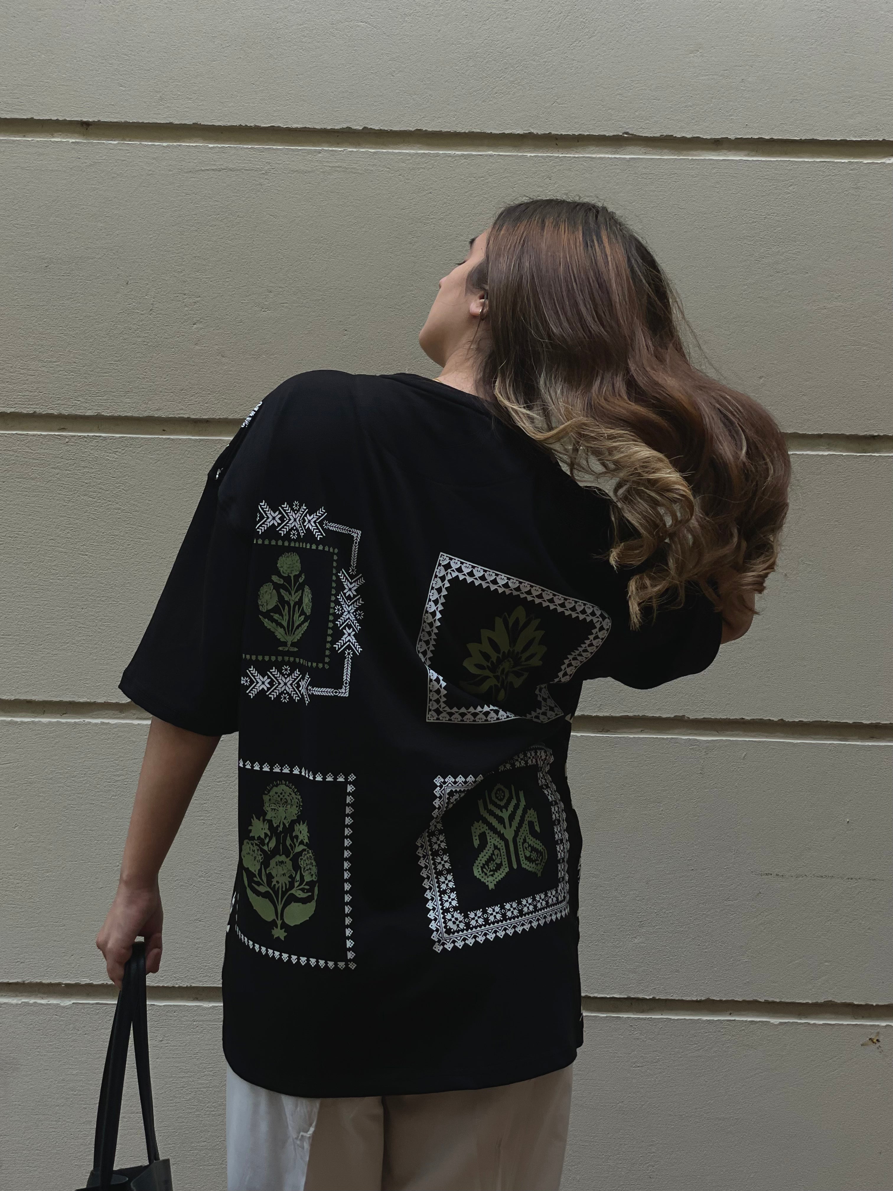 Oversized Sunset Cactus Tee Shirt Women