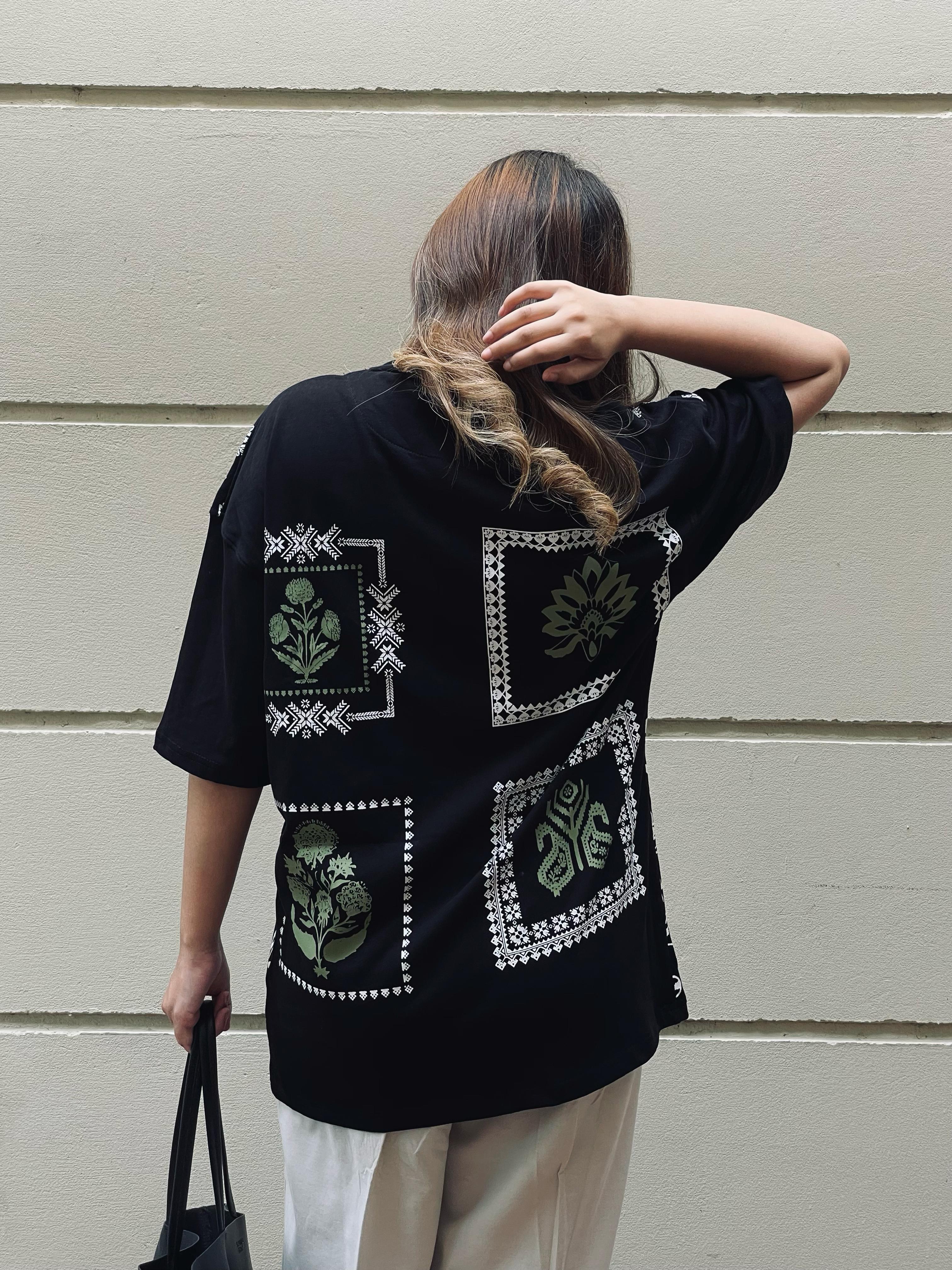 Oversized Sunset Cactus Tee Shirt Women