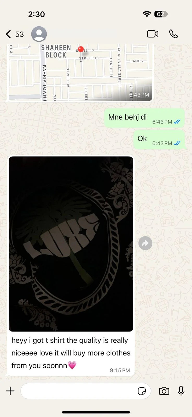 Happy Customer WhatsApp Review